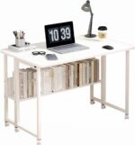 Mobile Computer Desk, Folding Desk With Storage Shelf, Home Office Desk With Wheels For Computer Workstation (With shelve, 80 x 58 x 75 CM) - Image 9