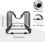 Puricon Expandable Pot and Pan Organizer for Cabinet with 10 Dividers, Adjustable Pots and Pans Organizer Rack Pan Lid Cookware Bakeware Baking Storage Holder for Kitchen Countertop Pantry -Bronze - Image 5