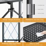 HealSmart 3-Tier Foldable Metal Shelves Heavy Duty Storage Shelving Unit with Wheels, Organizer Shelves for Garage Kitchen Holds up to 750 lbs Capacity, Black - Image 4
