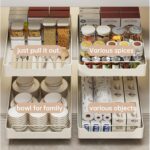 U-HOOME Pull Out Cabinet Drawer Organizer Fixed with Adhesive,Slide Out Drawer Pantry Storage Shelves,Kitchen Spice Rack Under Cabinet Storage Fits Spices,Sauces,Cans (Spice rack-40cm) - Image 7