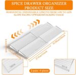 HASTHIP® 2Pcs Spice Drawer Organizer Spice Rack, 4 Tiers Clear Acrylic Seasoning Jars Storage Tray, Stepped Anti-Skid Kitchen Storage Shelf for Kitchen, Countertop, Cabinet, 11x19 inch - Image 2