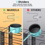 MUDEELA Pots and Pans Organizer for Cabinet Pan Organizer Rack for Cabinet with 3 DIY Methods, Adjustable Pot Organizer Rack with 8 Tiers, Pan Pot Rack for Kitchen Cabinet Organizer and Storage - Image 4