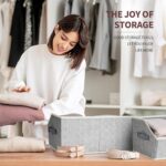 Oasisgalore 3-Pack Trapezoid Closet Organizer with Large Fabric Bins, Foldable Shelf Storage Cubes for Clothes, Books, Blankets - Image 5