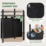 Over The Washer and Dryer Storage Shelf, Laundry Room Organization Storage Rack with Laundry Hamper, Clothes Drying Rack for Hanging Towels and Drying Clothes - Image 5