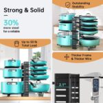 MUDEELA Pots and Pans Organizer for Cabinet Pan Organizer Rack for Cabinet with 3 DIY Methods, Adjustable Pot Organizer Rack with 8 Tiers, Pan Pot Rack for Kitchen Cabinet Organizer and Storage - Image 3