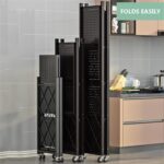 Foldable Organizer, 4 Tier Storage Racks with 4 Swivel Wheels, Multipurpose Freestanding Rack Shelf Storage for Bedroom Kitchen Garage Bathroom Living Room - Image 2