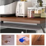 Kitchen Countertop Organizer Cabinet Shelf, 17.3x12.6 Large Spice Racks Counter Shelf Microwave Oven Rack Desktop Storage Organization for Kitchen, Office, Metal & Wood, Maple (black-3layer)