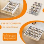 HASTHIP® 2Pcs Spice Drawer Organizer Spice Rack, 4 Tiers Clear Acrylic Seasoning Jars Storage Tray, Stepped Anti-Skid Kitchen Storage Shelf for Kitchen, Countertop, Cabinet, 11x19 inch - Image 3