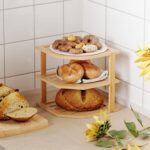 3-Tier Corner Storage Shelf, Bamboo Kitchen Organiser, Plate Rack for Countertop and Cabinet - Image 2