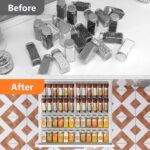 SKY-TOUCH Spice Drawer Rack, 4 Tier- 2 Set (8 Pcs) Expandable From 11" to 22" Clear Acrylic Seasoning Jars Drawers Organizer, Kitchen Drawers, Cabinets Countertops Expandable Storage for Spice Jars - Image 6