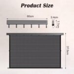 Wall Mounted Foldable Shelf, Invisible No-Drill Retractable Organizer with with Collapsible Net and 8 Hooks for Bathroom, Holds Towels & Clothes - Image 2