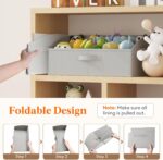 Lifewit Storage Baskets for Shelves, 6 Packs Non-woven Fabric Trapezoid Closet Organizer Bins with Handles, Foldable Clothing Containers Box for Clothes, Towel, Book, DVD, Hats, Large, Light Grey - Image 5