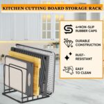 Kitchen Organizer Rack - 5-Slot Heavy-Duty Cutting Board and Bakeware Holder, Adjustable Stainless Steel Compartments Holder, Rust-Resistant with Anti-Slip Feet for Countertop or Cabinet Storage - Image 9