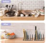 Cutting Board Organizer, Metal Rack Holder for Chopping Boards, 5 Slots Dish and Plate Holder Stand for Kitchen Cabinet Storage, Cookie Pans, Baking Sheet, Countertop Bakeware Organizers, (2 Pack) - Image 5