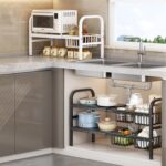 U-HOOME Under Sink Organizer, 2Tier Expandable Cabinet Shelf Organizer with 5 Removable Panels and 5 Storage Basket for Under Shelf Bathroom Storage Organize Rack Holder, Kitchen Sink Dish Rack - Image 6