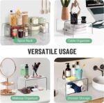 U-HOOME Clear Crylic Cabinet Shelf Organizer,2 Pack Kitchen Spice Rack Organizer for Cabinet,Stackable Desk Shelf Countertop Pantry Organization and Storage for Dishes, Soda Cans and Cup - Image 6