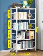 5-Tier Storage Shelving,Display Rack Storage Shelf Organizer,Foldable Storage Shelves Unit,Metal Organizers Rolling Cart Display Rack,Shelf Home Kitchen Laundry Closet Cabinet - Image 7