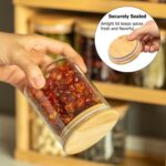 Bamboo Spice Rack with 9 Glass Jars & Airtight Wooden Lids – 3-Tier Kitchen Organizer for Spices, Herbs, Dry Fruits & Condiments – Countertop Storage Shelf for Home Kitchen - Image 9