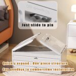 SKY-TOUCH 5 Layer Collapsible Storage Bins, Stackable Plastic Storage Cabinet with Wheels, Dual Opening Storage Box with Magnetic Doors for Home, Living Room, Office, Closet, 60x36x176cm, White - Image 4