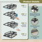 HOUSE AGAIN 2 Tier Pull Out&Down Cabinet Organizer, Drop Down Spice Rack Shelf Easy Reach for Upper Kitchen Cabinet, Slide Out Storage Basket Drawer with Handle for Pantry/Cupboard/Office, 2 Fix Mode - Image 6