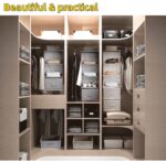 Wardrobe Hanging Storage Bag Hanging Closet Organizer, Dressing Room Finishing Hanging Underwear Storage Bag Household Multi-Layer Box Dust Bag Foldable Includes 2 Drawers (5-tier, grey) - Image 4