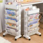 5 Tier Storage Rack, Multilayer Large Capacity Storage Shelf Organizer with Wheels, Multifunctional Storage Carts for Kitchen, Office, Living Room, Bathroom - Image 8