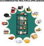 Foldable Storage Shelves 5 Tier, Storage Racks Kitchen Cabinet, Shelf Storage Multipurpose Rack for Living Room Bedroom Kitchen Garage Easy Assembly Black - Image 4