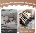 Pot Rack, Pot and Pan Organizers Rack, Sliding Pots and Pans Organizers Rack Pot Lid Organizer Holder with 10 Adjustable Compartment, Expandable Cookware Plate Rack Kitchen Cabinet(Black) - Image 7