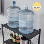 Storage Rack 4 Tier Shelving Units For Storage, Multipurpose Storage Shelves With 4 Wheels, Foldable, Heavy Duty Storage Shelving Unit Metal Modern Small Storage Rack - Image 7