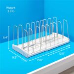 Youcopia Storemore Expandable Cookware Rack Adjustable Pan Organizer for Kitchen Cabinet Storage, Made from Durable Plastic and Steel, White - 50138 - Image 6