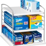 YouCopia UpSpace Adjustable Box Organizer for Foil, Wrap, and Kitchen Cabinet Storage, Original, Space-Saving Rack with Non-Slip Base, Easy Assembly, White