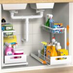 Under Sink Organizer, 2 Pack Pull Out Under Cabinet Storage, 2-Tier Metal Slide Out Sink Organizer for Kitchen & Bathroom, Height Adjustable, Easy Installation - Image 4