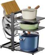 U-HOOME 6-Tier Pots and Pans Organizer for under Cabinet,Heavy Duty Adjustable Pot Pan Organizer Rack for Kitchen Organization and Storage under Sink Organizers and Storage for Pots, Pans and Lids