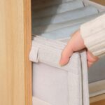 SKY-TOUCH 4Pcs Linen Storage Bins : Closet Organizers and Storage with Clear Window Foldable Large Storage Closet Baskets for Organizing Clothing Toys Books Shelves (Beige 40x27x18cm) - Image 2