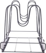 HOME DWELL Expandable Pot and Pan Organizer Rack – Adjustable Lid Holder with 5 Compartments, Cookware Storage Rack for Kitchen Cabinet (Black) - Image 3