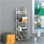 Foldable Shelving Unit(4-Tier), Metal Kitchen Shelving Microwave Oven Shelf Utility Storage Shelf for Living Room, Bathroom, Balcony(Size:Blue,Color:4-Tier) (4 Tier)