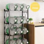 Storage Rack 3/4-Tier Standing Shelf Units Storage Shelf Foldable Standing Rack Organization With Wheels, Max Load Weight 150Kg, Black - Image 6