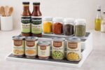 3-Tier Spice Rack Organizer – Non-Skid Kitchen Cabinet Shelf for Bottles, Jars & Seasonings | Expandable Countertop Storage Stand (White) - Image 7