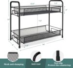 TAME Spice Rack Organizer for Countertop, 2-Tier Kitchen Countertop Organizer Shelf, Foldable Seasoning Storage Shelf, Bathroom Organizer Stand, Home Storage and Organizers Kitchen Pantry Shelves - Image 4