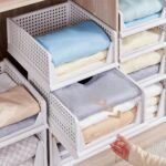 5 Pack Cabinet Organizer for Clothes Foldable Bathroom Cupboard Organizer Multifunction Clothes Storage Plastic Cabinet Storage Organizer for Wardrobe, Bathroom - Image 4
