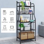 Storage Shelving Rack Unit Heavy Duty Organizer Kitchen Storage Rack Metal Plant Stand Shelf for Laundry Bathroom Kitchen Pantry Closet Indoor/Outdoor (5-Tier, Black) - Image 2