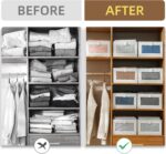 Pradnel Linen Closet Organizers - 4 Pack Foldable Storage Bins with Clear Window - Organize Clothing, Jeans, Shelves - Image 3