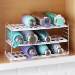 YouCopia UpSpace Water Bottle and Travel Mug Cabinet Organizer, 3-Shelf Wide Adjustable Storage Rack for Kitchen Cabinets, Holds Mugs, Tumblers and More - Image 6