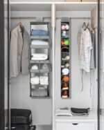 Hanging Shoe Organizer 10 Tier Hanging Shelves for Closet Organizers and Storage System，Foldable Design, for Wardrobe, Baby Clothes Organization and Storage（Gray） - Image 5