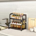 TAME Spice Rack Organizer for Countertop, 2 tier Kitchen Countertop Organizer, Stainless Steel Seasoning Organizer Rack, Storage Rack for Kitchen Bathroom - Image 2