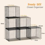 Angju 3-Tier Stackable Closet Organizers and Storage Basket, Shelves with Wood Top, Foldable Clothes Storage Bin/Cube Drawer Organizer for Wardrobe, Space-Saving, Closet Organization - Image 3