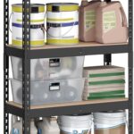 SONGMICS 5-Tier Storage Shelves, Garage Storage, Boltless Assembly, Adjustable Shelving Unit, 11.8 x 29.5 x 59.1 Inches, Load 1929 lb, for Shed Warehouse Basement Kitchen, Black UGLR300B01