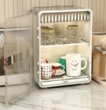 U-HOOME Dish Drying Stand Cabinet, Large Dustproof Nursing Baby Bottle Drying Rack Storage Box Organizer with Door,Kitchen Storage Shelf for Drinking Glass Bottle Bowls Mugs - Image 9