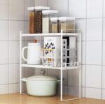 Metal Stackable Space-Saving Multi-Layered Organizer, Cabinet Organizer Shelve, Under Sink Storage, Pot Rack, for Home Kitchen Supplies and Utensils (33cm) - Image 4