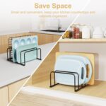 Fikoksol Cutting Board Organizer, [2-Pack] Cutting Board Holder Rack Baking Cookie Pan Sheets Cooling Small Racks Storage Stand for Kitchen Cabinet Countertop Bakeware Organizer 7.08 x 5.51 x 3.15 in - Image 2